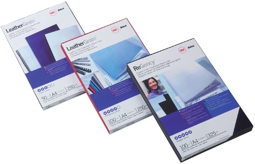 Voorblad GBC A4 lederlook rood 100stuks-2