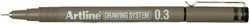 Fineliner Artline zwart 0.3mm