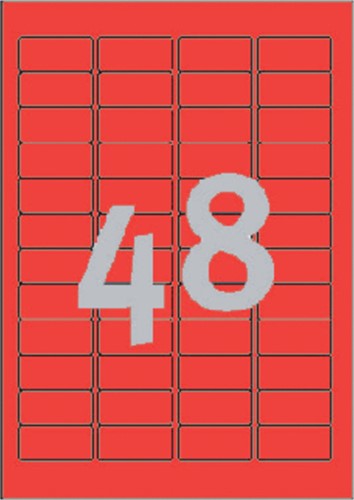 Etiket Avery L6038-20 45.7x21.2mm rood 960stuks-2