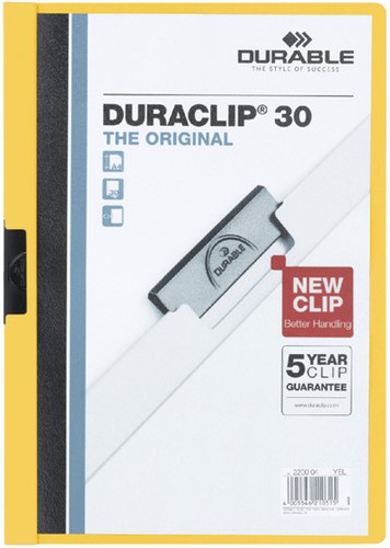 Klemmap Durable 2200 A4 3mm geel