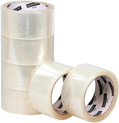 Verpakkingstape Quantore 50mmx60m PP transparant pak/6rol
