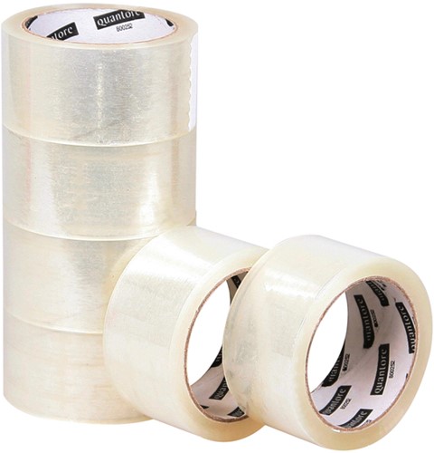 Verpakkingstape Quantore 50mmx60m PP transparant pak/6rol