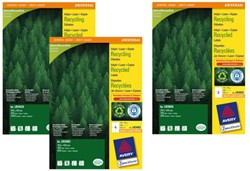 Recycled printer labels