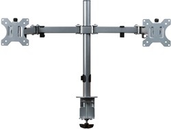 Monitorarm dubbel aluminium met klem