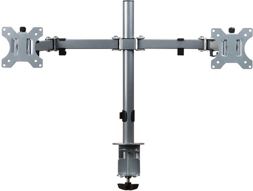 Monitorarm dubbel aluminium met klem