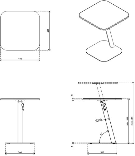 afmetingen Laptoptafel
