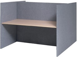 Akoestische H-opstelling 140cm hoog inclusief 2 bureaubladen ( leverbaar in 2 afmetingen)