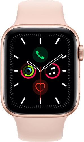 Apple Watch Series 5 Sport 44mm Goud Aluminium (Roze Sportband)