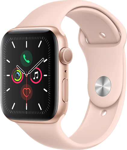 Apple Watch Series 5 Sport 44mm Goud Aluminium (Roze Sportband)-2