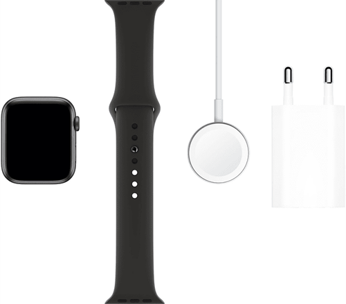 Apple Watch Series 5 Sport 44mm Spacegrijs Aluminium (Zwarte sportband)-3