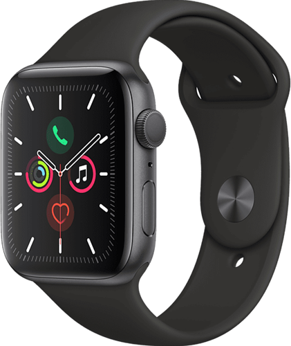 Apple Watch Series 5 Sport 44mm Spacegrijs Aluminium (Zwarte sportband)-2