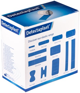 Elastische blauwe textielpleister Detectaplast 6cmx5m-2