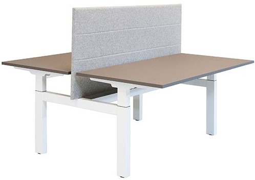 Elektrisch verstelbaar zit/sta DUO bureau Meerkantoor 2x Blad 180x80cm - Frame- Wit-2