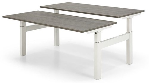 Elektrisch verstelbaar zit/sta DUO bureau Meerkantoor 2x Blad 180x80cm - Frame- Wit