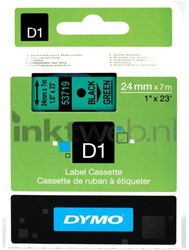 Labeltape Dymo 53719 24mmx7m zwart op groen