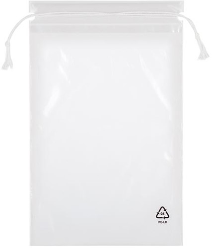 LDPE-zakken met sluitkoord, 150x210mm (1000)