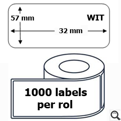 Etiket Dymo 11354 57x32mm Wit Compatible Ds/10 Rol