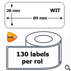 Etiket Dymo 99010 89x28mm wit (ds/12 rol à 130 stuks)