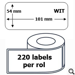 Etiket Dymo 99014 54x101mm Wit Compatible Ds/10 Rol