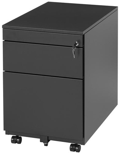 Verrijdbaar ladeblok Meerkantoor 2 laden + pennenlade - Frame Wit