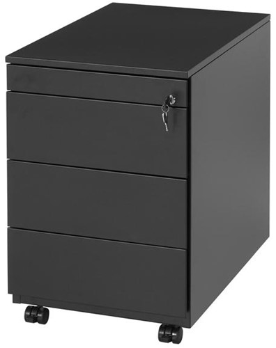 Verrijdbaar ladeblok Meerkantoor 3 laden + pennenlade - Frame Antraciet