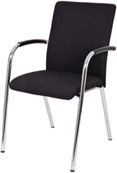 Vergaderstoel Meerkantoor MK1256 stof zwart