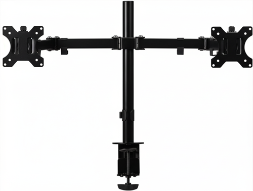 Monitorarm dubbel zwart met klem