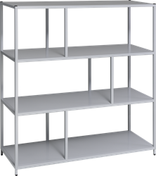 Open kast Meerkantoor Flexwall 6 vaks 124cm (h) x 119cm (b) x 43cm (d)