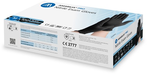 Nitril - doos/100 stuks - maat L - zwarte handschoenen ongepoederd-2
