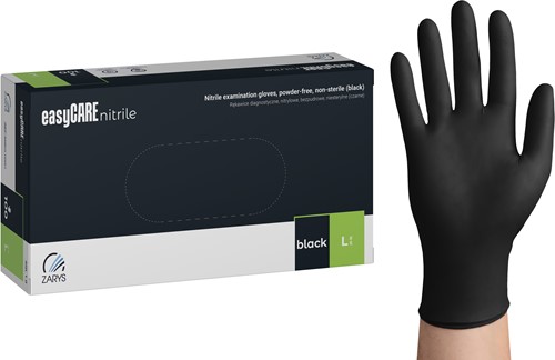 Nitrilhandschoen Meerkantoor L zwart doos/100 stuks
