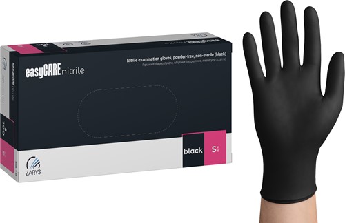 Nitrilhandschoen Meerkantoor S zwart doos/100 stuks