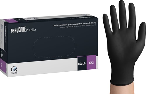 Nitrilhandschoen Meerkantoor XS zwart doos/100 stuks