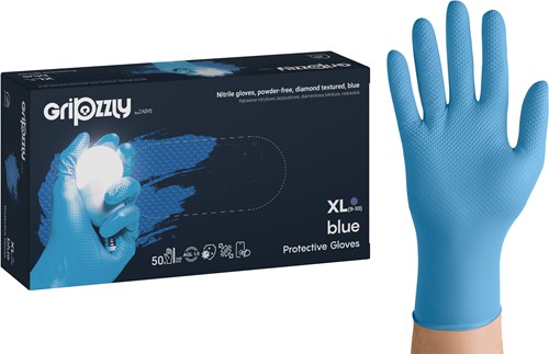 Nitrilhandschoen Meerkantoor XL blauw extra grip doos/50 stuks