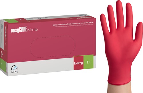 Nitrilhandschoen Meerkantoor L framboos doos/100 stuks