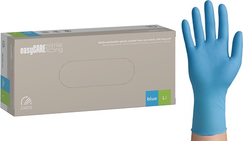 Nitrilhandschoen Meerkantoor L blauw extra lang doos/100 stuks