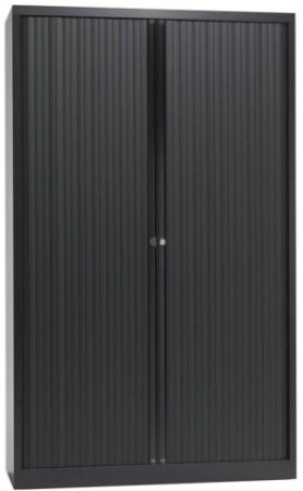 Roldeurkast Meerkantoor 198x120x43cm + 4 legborden Wit