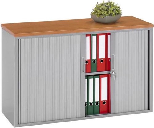 Roldeurkast Meerkantoor 72,5x120x43cm - Licht grijs-2