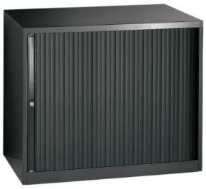 Roldeurkast Meerkantoor 72,5x80x43cm - Zwart