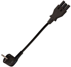 DVG Aansluitkabel 7 meter schuko/3 polig steker plat 1,5mm² zwart