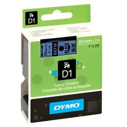 Labeltape Dymo 53716 24mmx7m zwart op blauw
