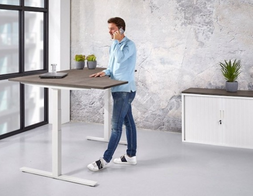 Zit/sta WING elektrisch hoekbureau Meerkantoor 160X120 CM-3