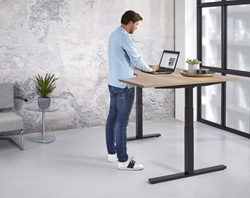 Zit/sta WING elektrisch hoekbureau Meerkantoor 160X120 CM