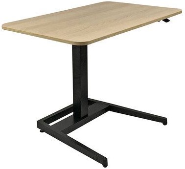 Zit-sta bureau onderstel in frame met eiken blad 100x60cm (leverbaar in 2 kleuren) - Frame- Zwart